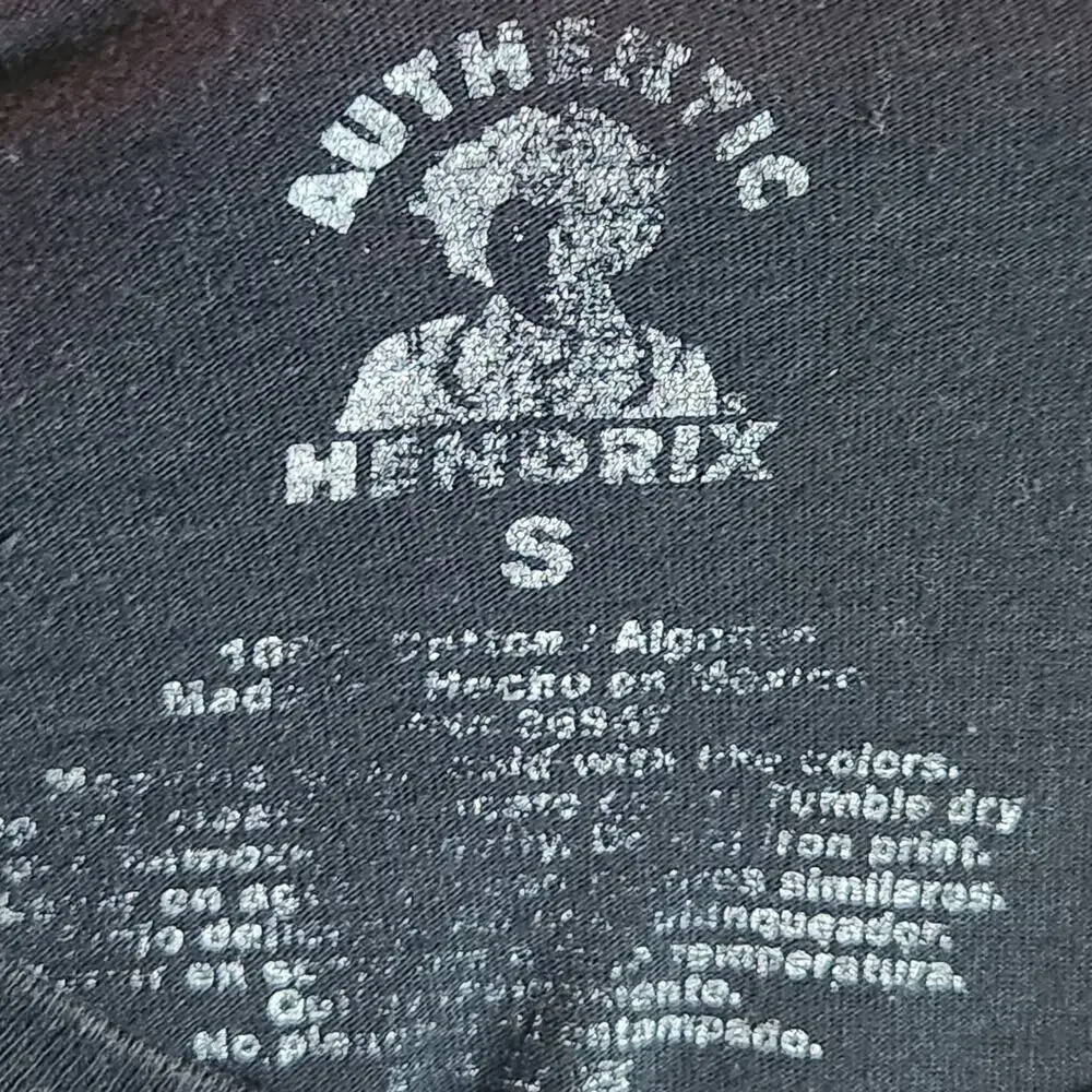 Jimmy Hendrix Black Graphic Tee Orange Green Rock Guitar Pink Men's Size Small - Picture 4 of 4